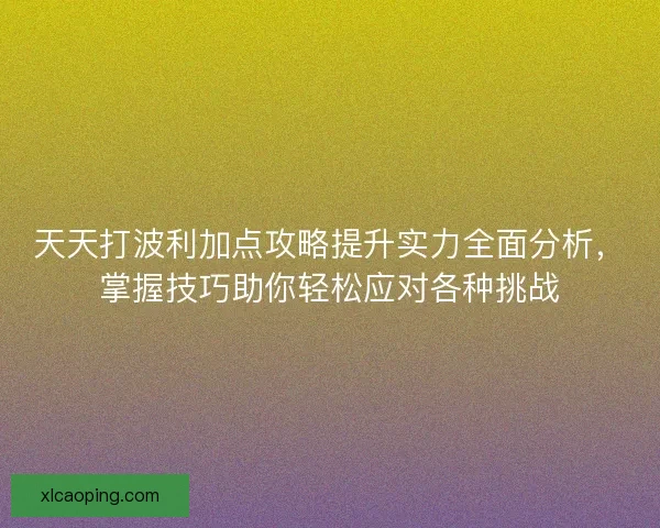 天天打波利加点攻略提升实力全面分析，掌握技巧助你轻松应对各种挑战